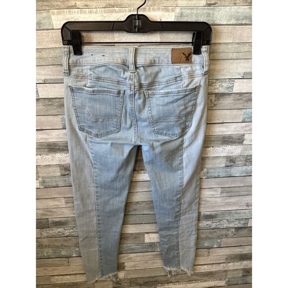 Women’s American Eagle Jegging Crop Jeans Light Wash Size 2 - Picture 14 of 15